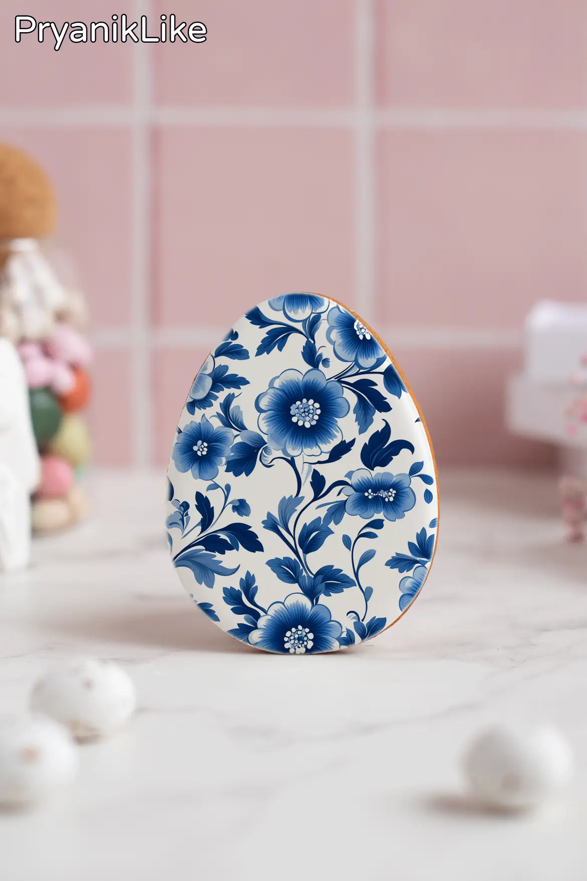 Пряник Пасхальное яйцо (гжель и геометрия)